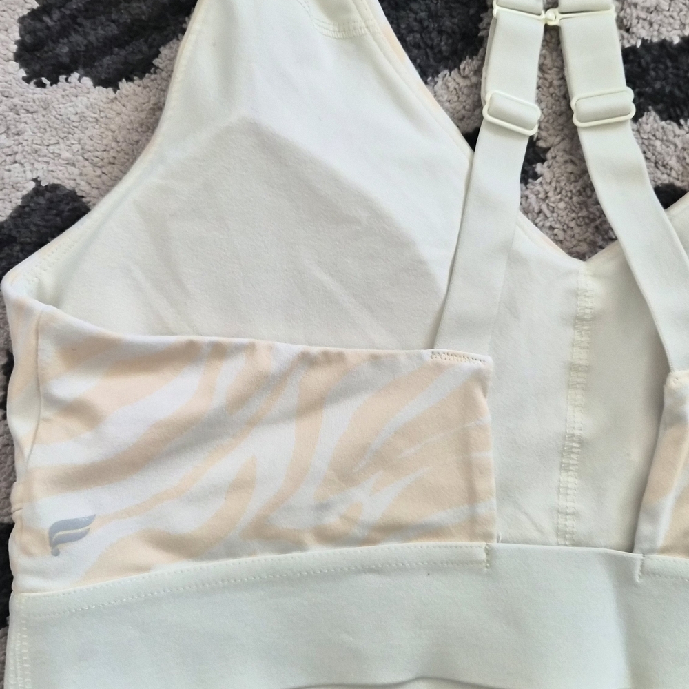 Fabletics All Day Every Day Bra Yellow Zebra Print V Neck Size L/XL - Picture 8 of 12